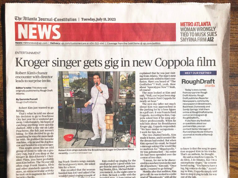 Kroger singer gets gig in new Coppola film